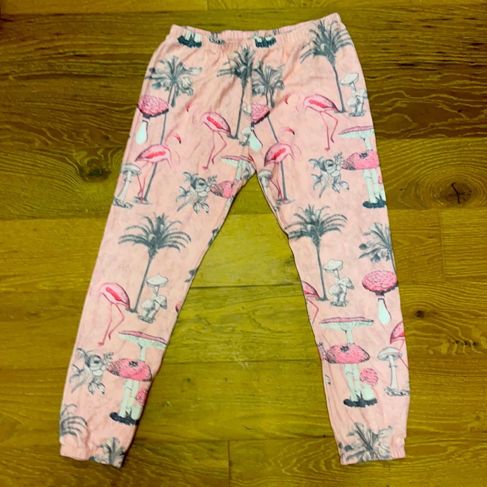 Wildfox flamingo mushroom paradise whimsical pant